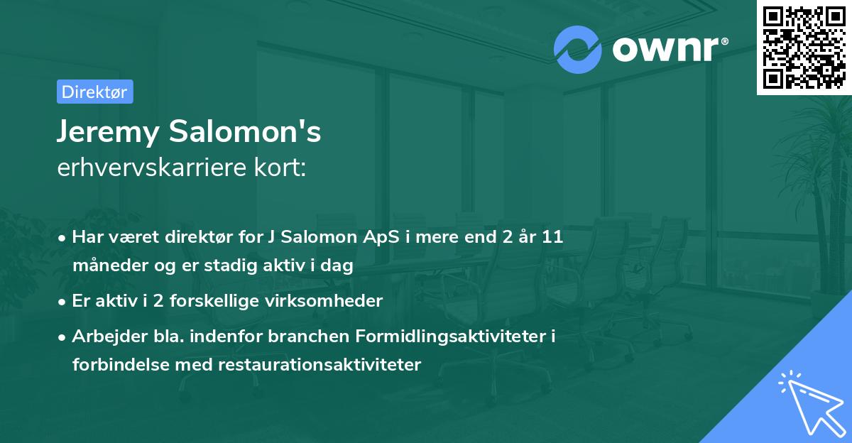 Jeremy Salomon's erhvervskarriere kort