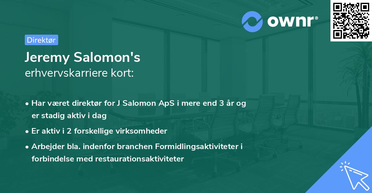 Jeremy Salomon's erhvervskarriere kort