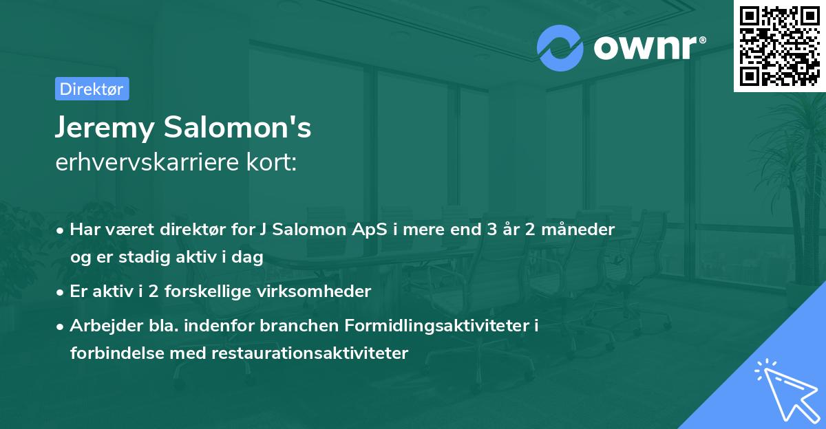 Jeremy Salomon's erhvervskarriere kort