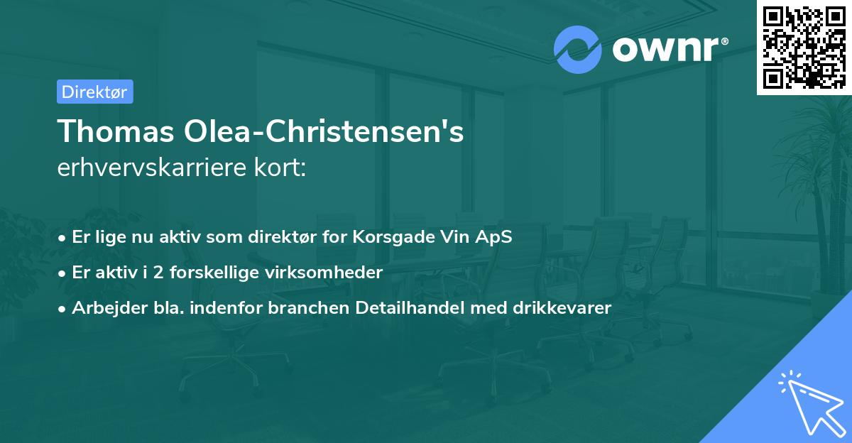 Thomas Olea-Christensen's erhvervskarriere kort