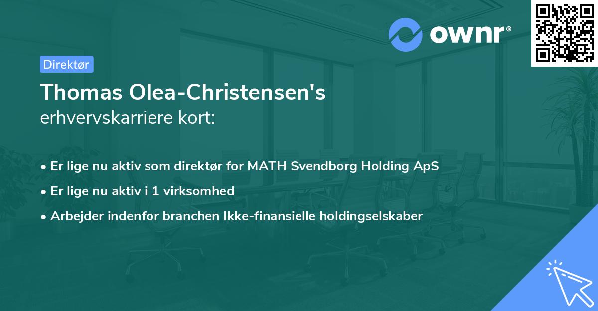 Thomas Olea-Christensen's erhvervskarriere kort
