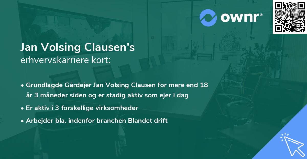 Jan Volsing Clausen's erhvervskarriere kort