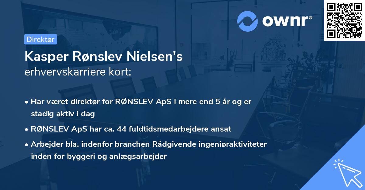 Kasper Rønslev Nielsen's erhvervskarriere kort