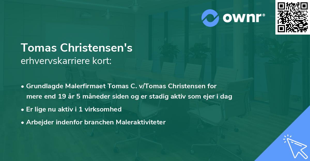 Tomas Christensen's erhvervskarriere kort