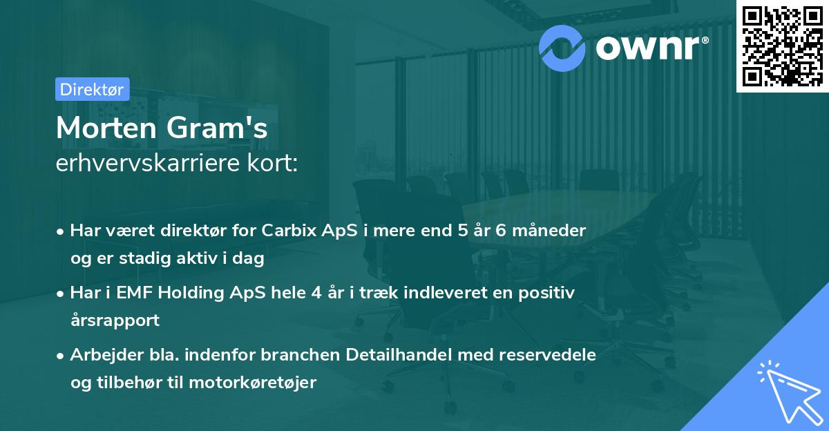 Morten Gram's erhvervskarriere kort
