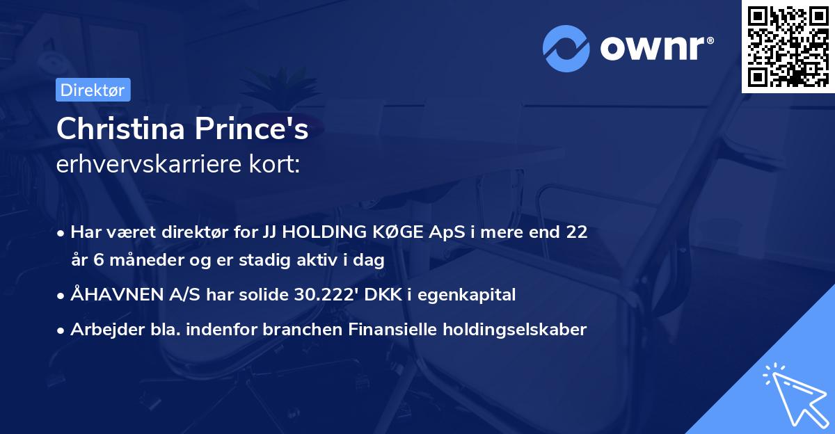 Christina Prince's erhvervskarriere kort