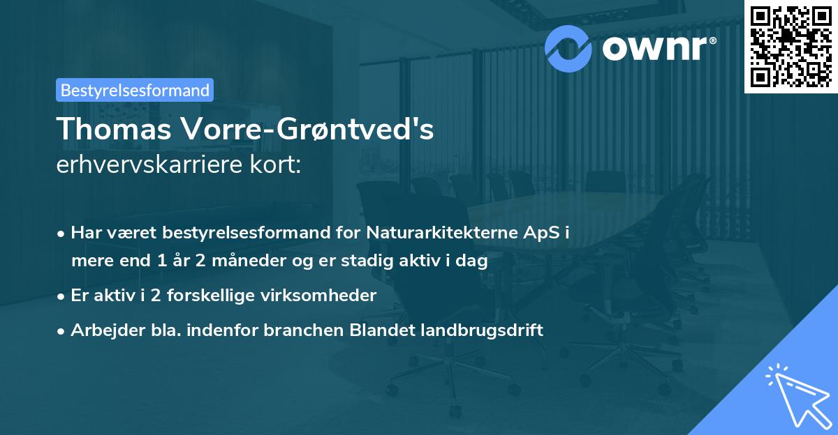 Thomas Vorre-Grøntved's erhvervskarriere kort