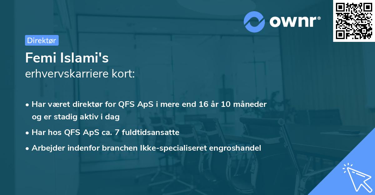 Femi Islami's erhvervskarriere kort