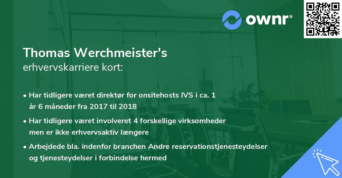 Thomas Werchmeister's erhvervskarriere kort