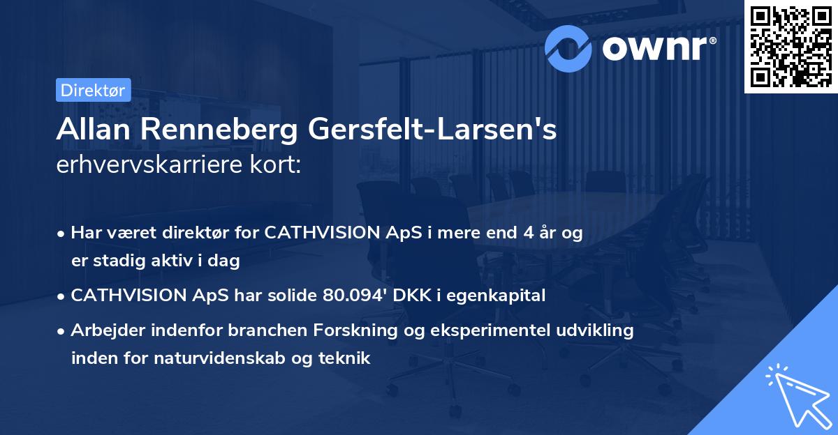 Allan Renneberg Gersfelt-Larsen's erhvervskarriere kort