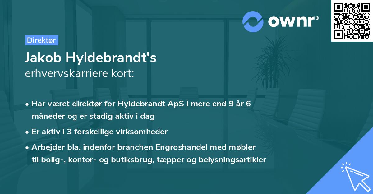 Jakob Hyldebrandt's erhvervskarriere kort