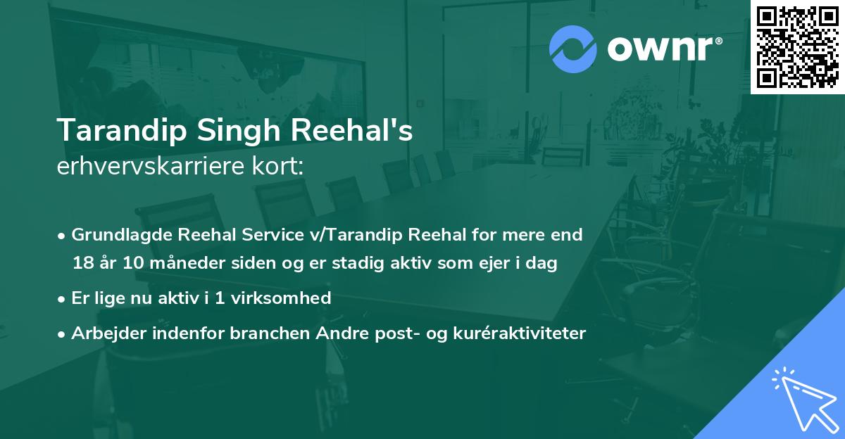 Tarandip Singh Reehal's erhvervskarriere kort