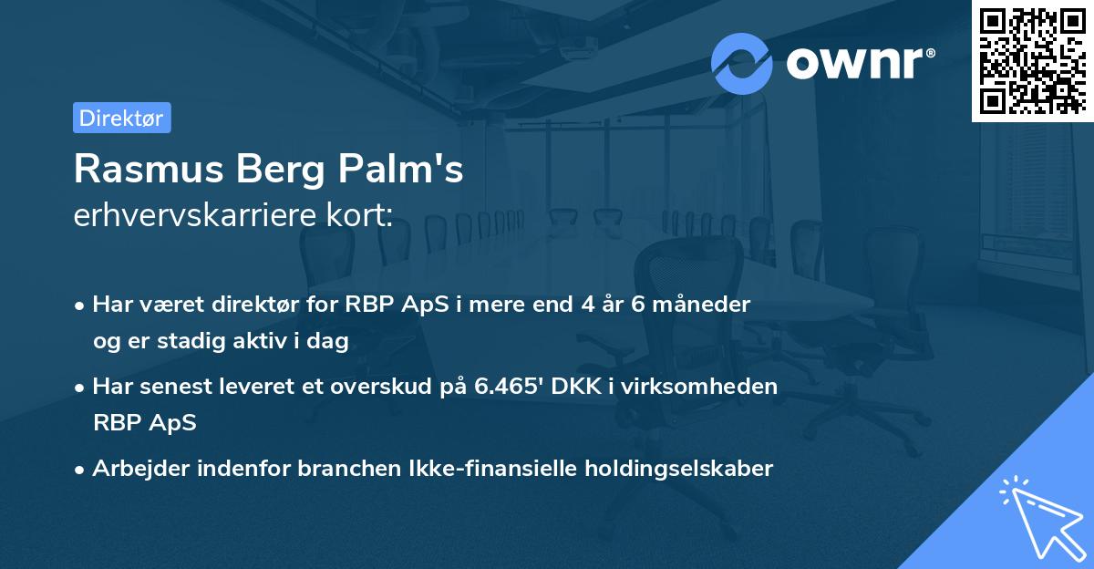 Rasmus Berg Palm's erhvervskarriere kort