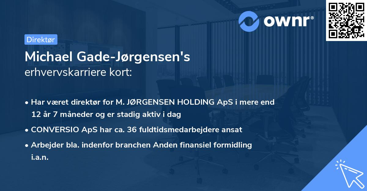 Michael Gade-Jørgensen's erhvervskarriere kort