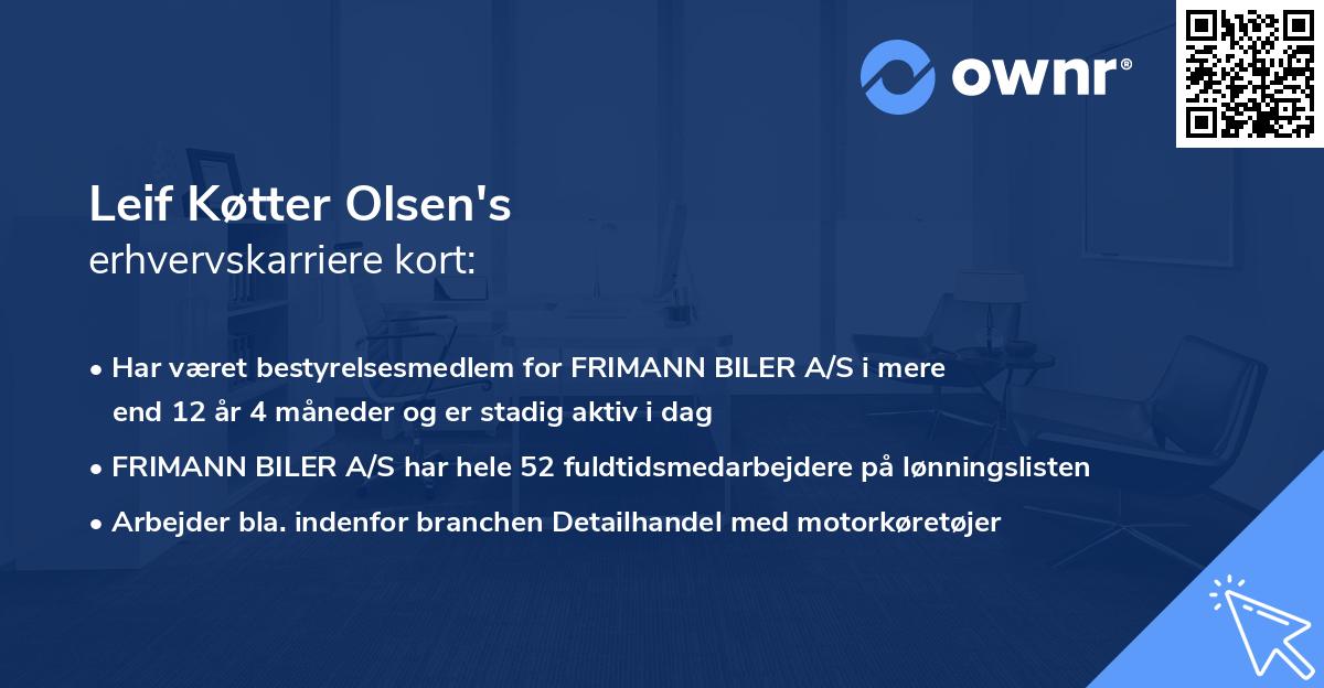 Leif Køtter Olsen's erhvervskarriere kort
