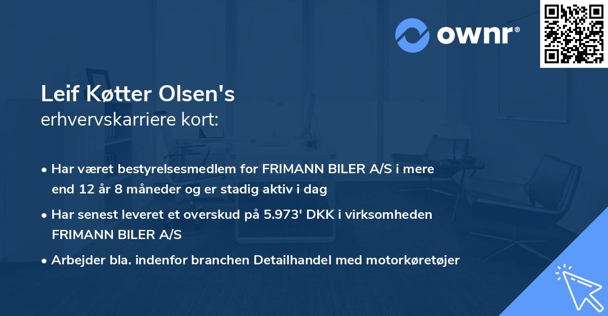 Leif Køtter Olsen's erhvervskarriere kort