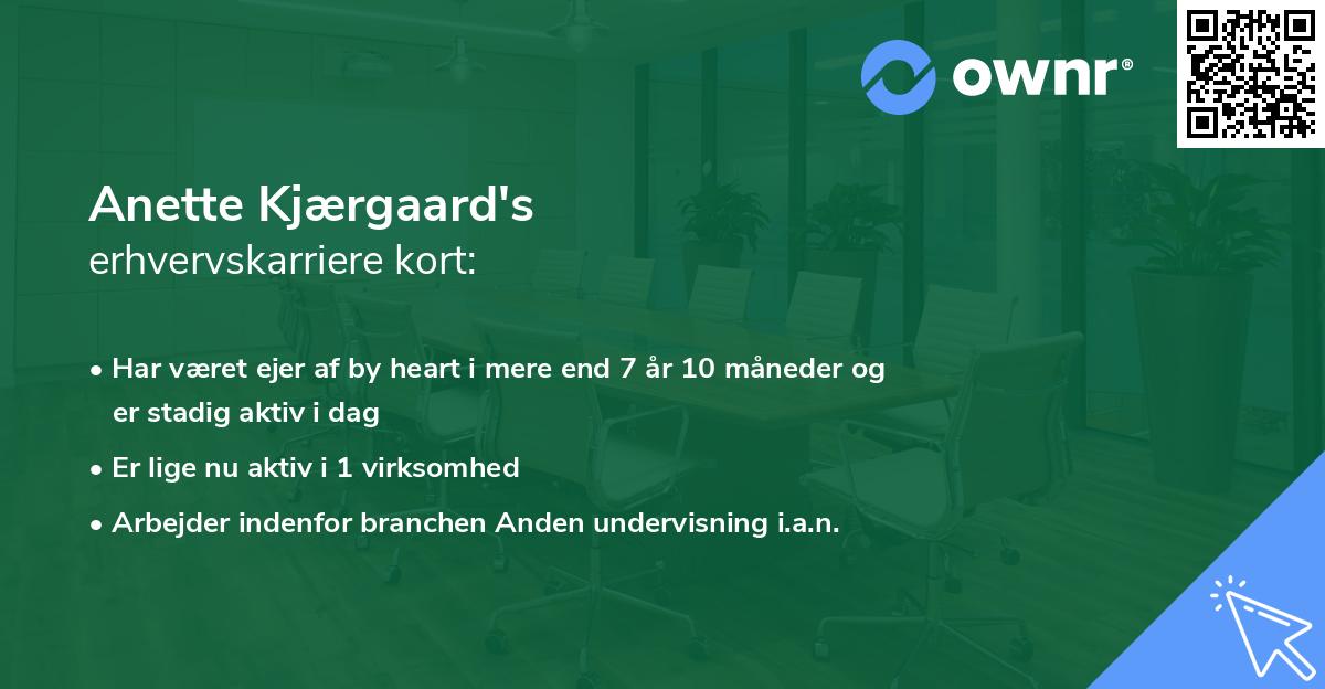 Anette Kjærgaard's erhvervskarriere kort