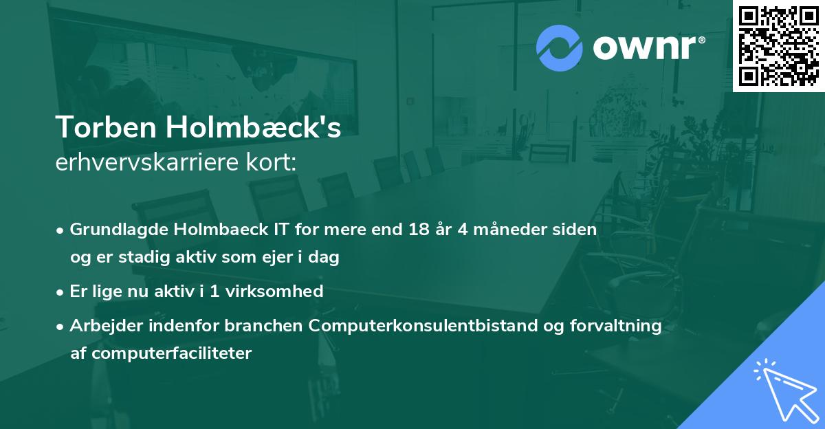 Torben Holmbæck's erhvervskarriere kort
