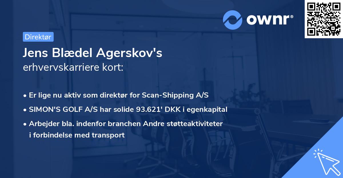 Jens Blædel Agerskov's erhvervskarriere kort