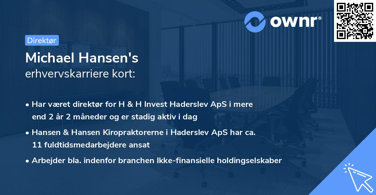 Michael Hansen's erhvervskarriere kort