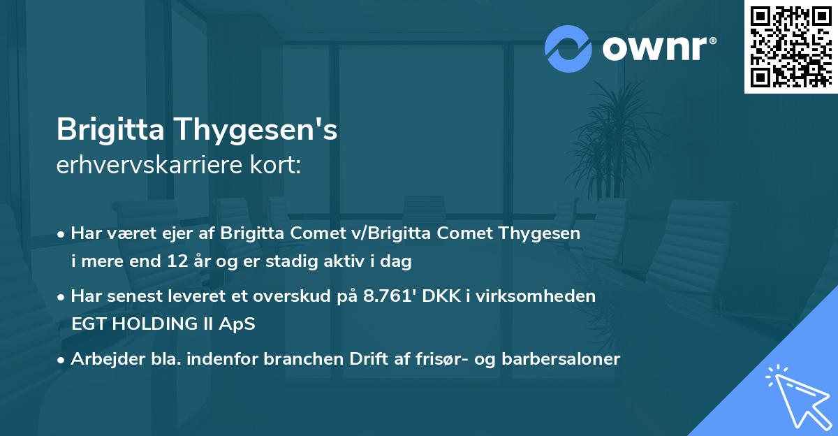 Brigitta Thygesen's erhvervskarriere kort