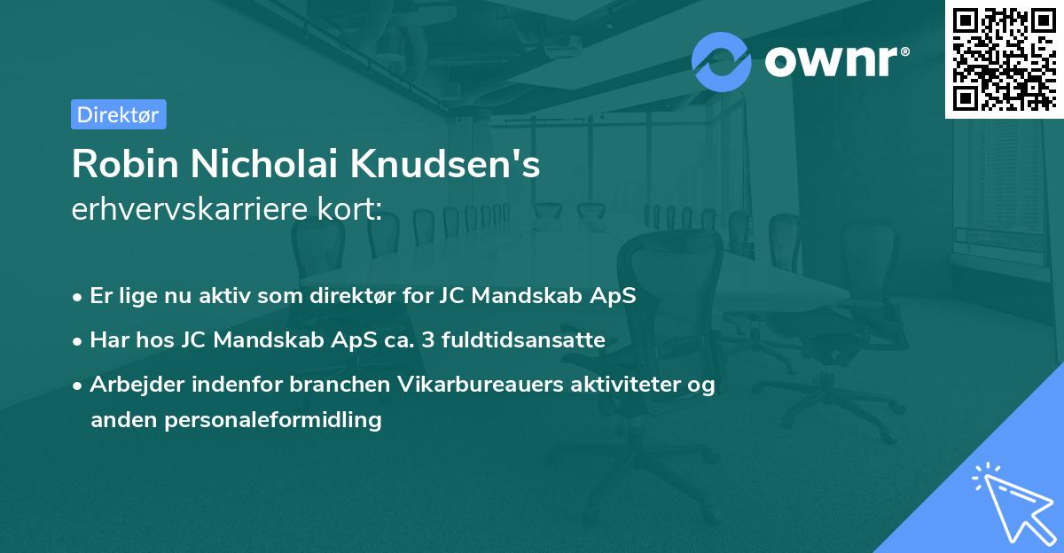 Robin Nicholai Knudsen's erhvervskarriere kort