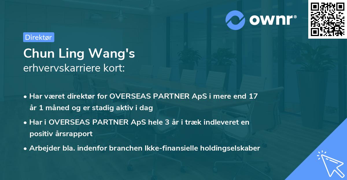 Chun Ling Wang's erhvervskarriere kort