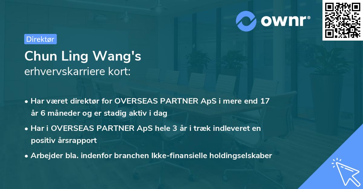 Chun Ling Wang's erhvervskarriere kort