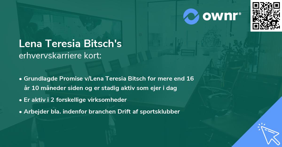 Lena Teresia Bitsch's erhvervskarriere kort