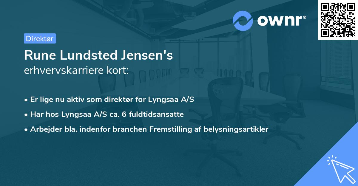Rune Lundsted Jensen's erhvervskarriere kort