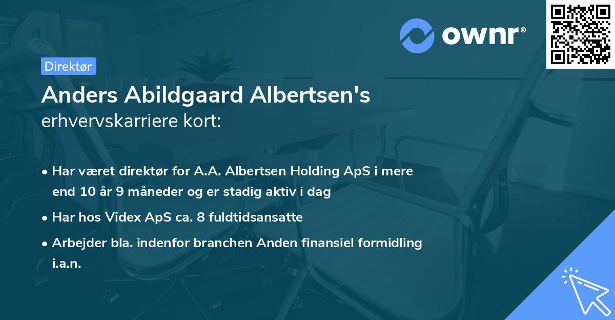 Anders Abildgaard Albertsen's erhvervskarriere kort