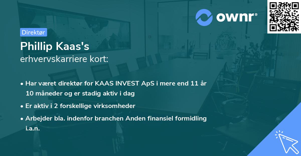 Phillip Kaas's erhvervskarriere kort
