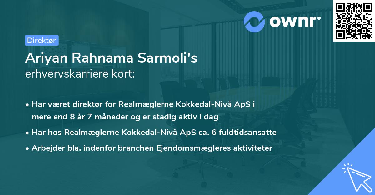 Ariyan Rahnama Sarmoli's erhvervskarriere kort