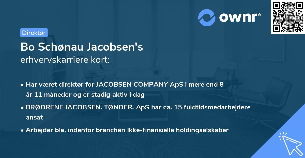 Bo Schønau Jacobsen's erhvervskarriere kort