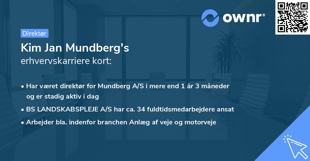 Kim Jan Mundberg's erhvervskarriere kort
