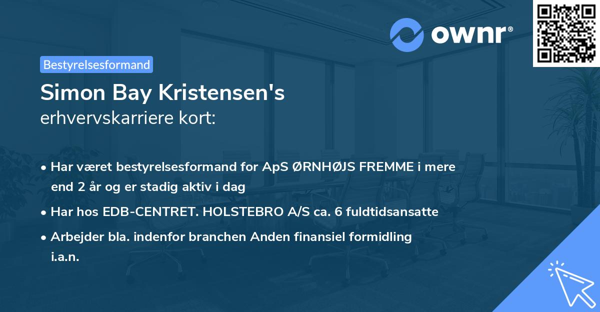 Simon Bay Kristensen's erhvervskarriere kort