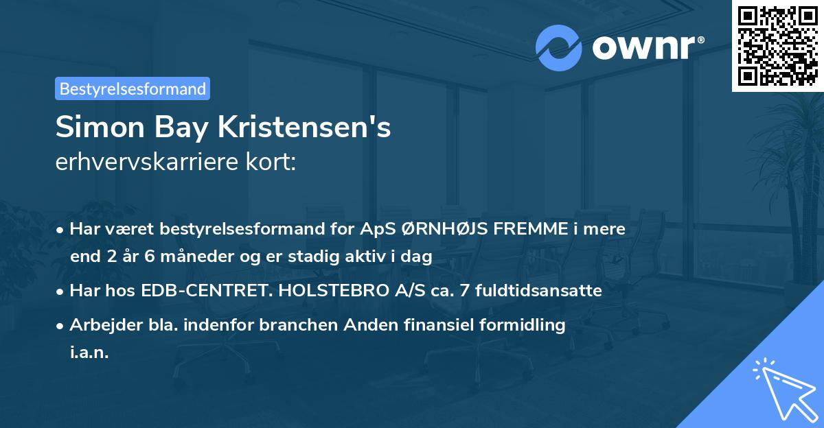 Simon Bay Kristensen's erhvervskarriere kort