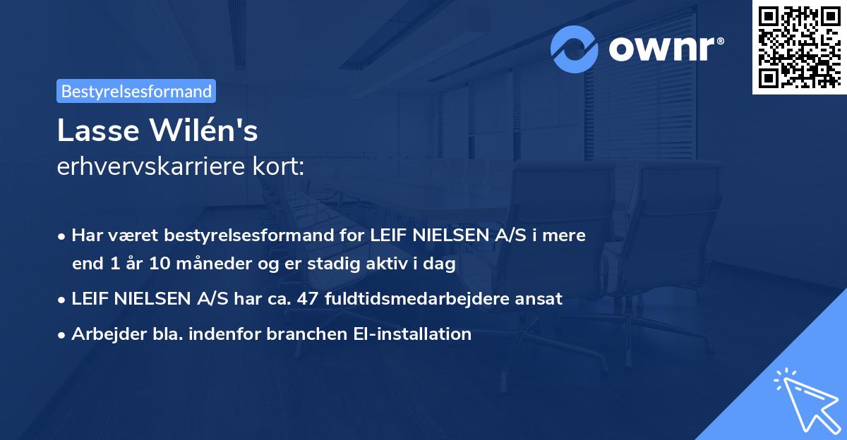 Lasse Wilén's erhvervskarriere kort