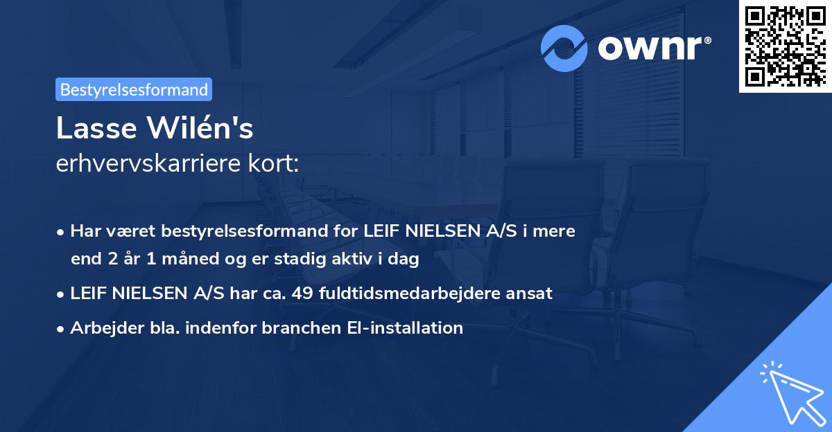 Lasse Wilén's erhvervskarriere kort