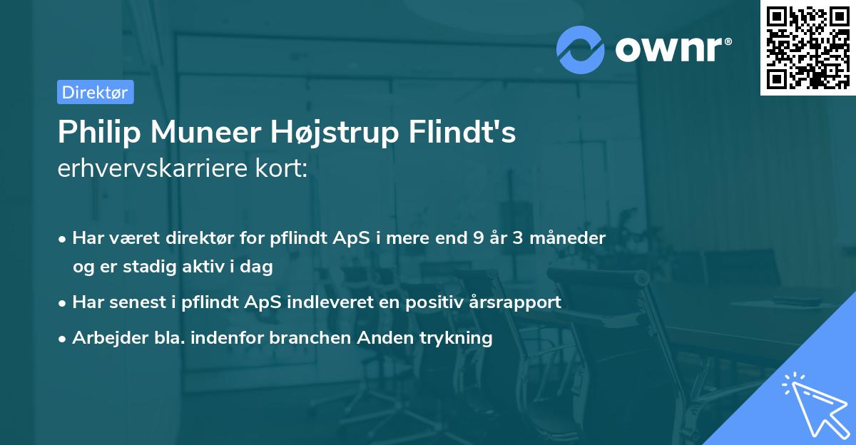Philip Muneer Højstrup Flindt's erhvervskarriere kort