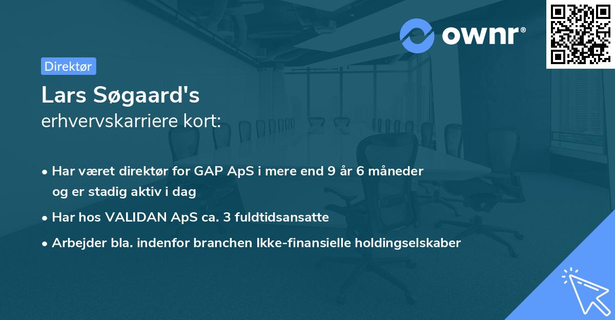 Lars Søgaard's erhvervskarriere kort