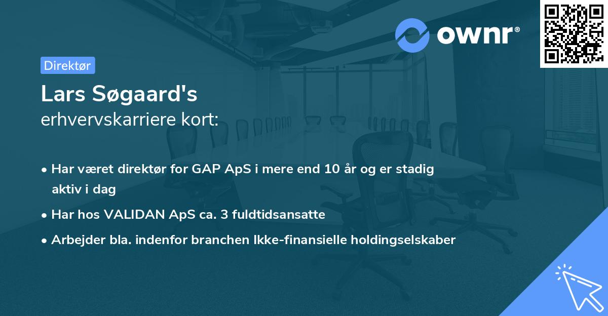 Lars Søgaard's erhvervskarriere kort