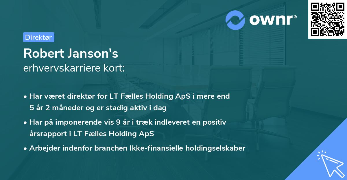 Robert Janson's erhvervskarriere kort