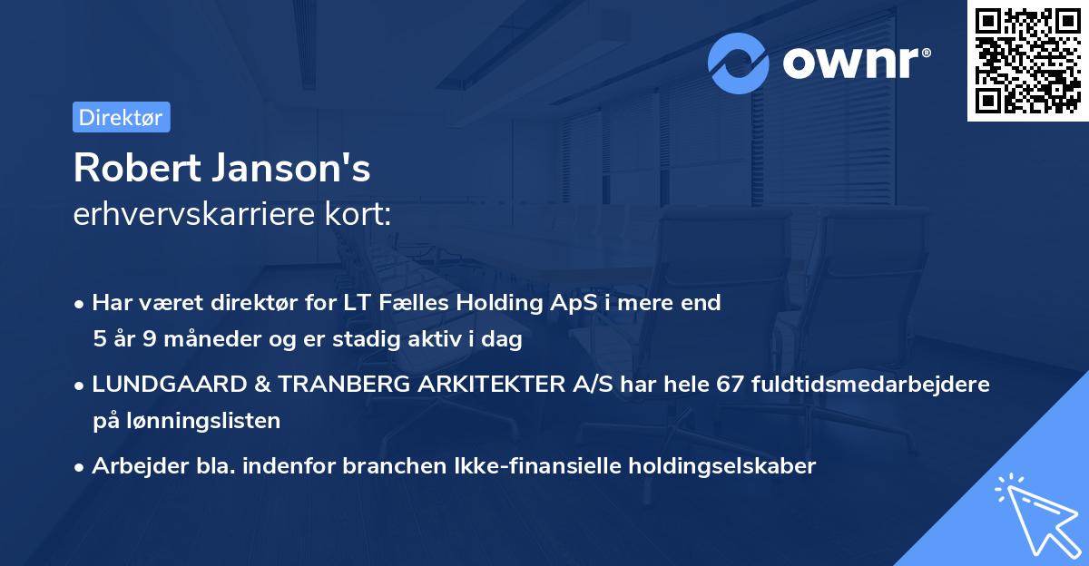 Robert Janson's erhvervskarriere kort