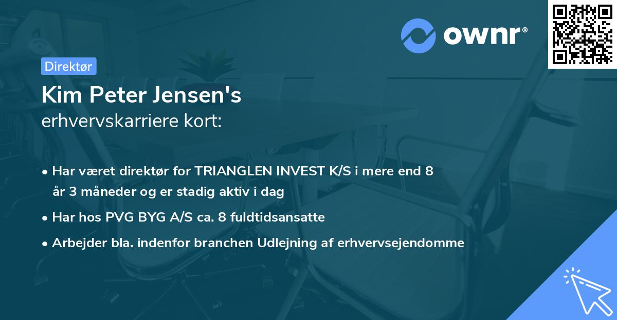 Kim Peter Jensen's erhvervskarriere kort