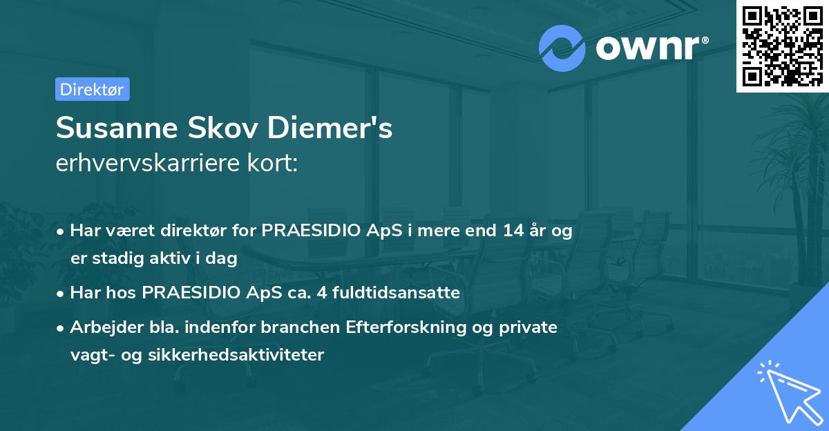 Susanne Skov Diemer's erhvervskarriere kort