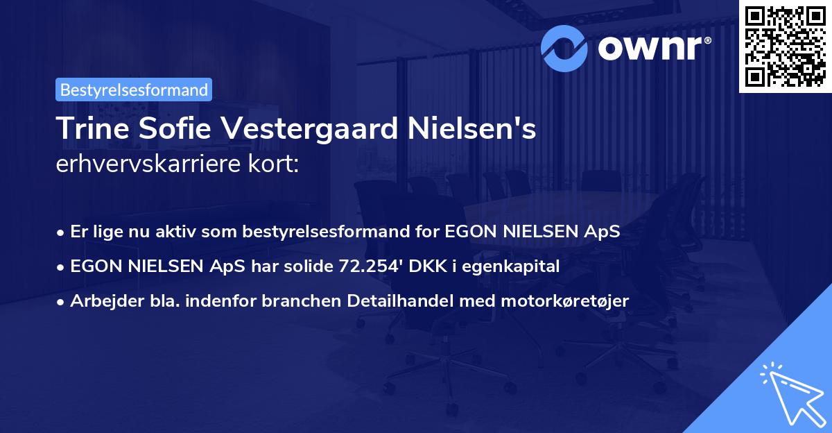 Trine Sofie Vestergaard Nielsen's erhvervskarriere kort