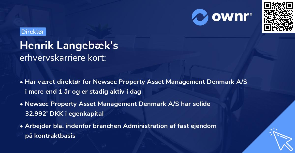 Henrik Langebæk's erhvervskarriere kort