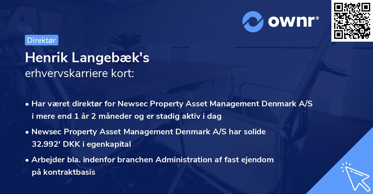 Henrik Langebæk's erhvervskarriere kort