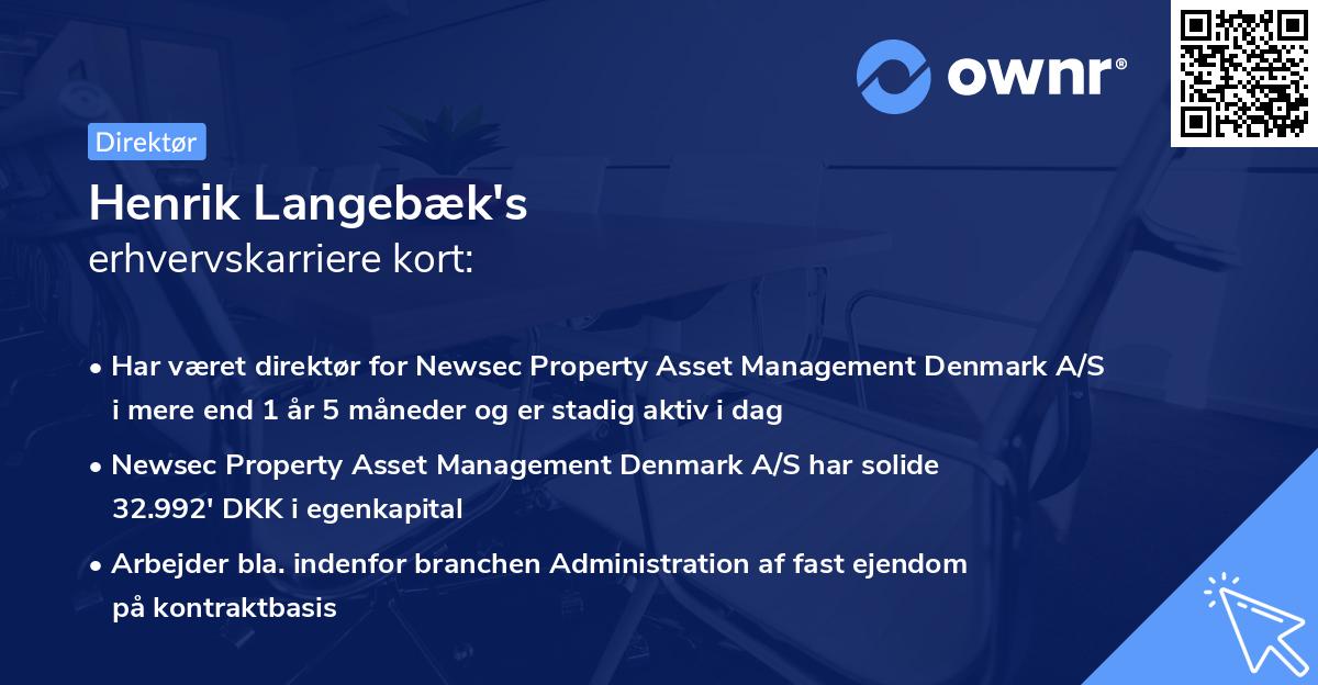Henrik Langebæk's erhvervskarriere kort